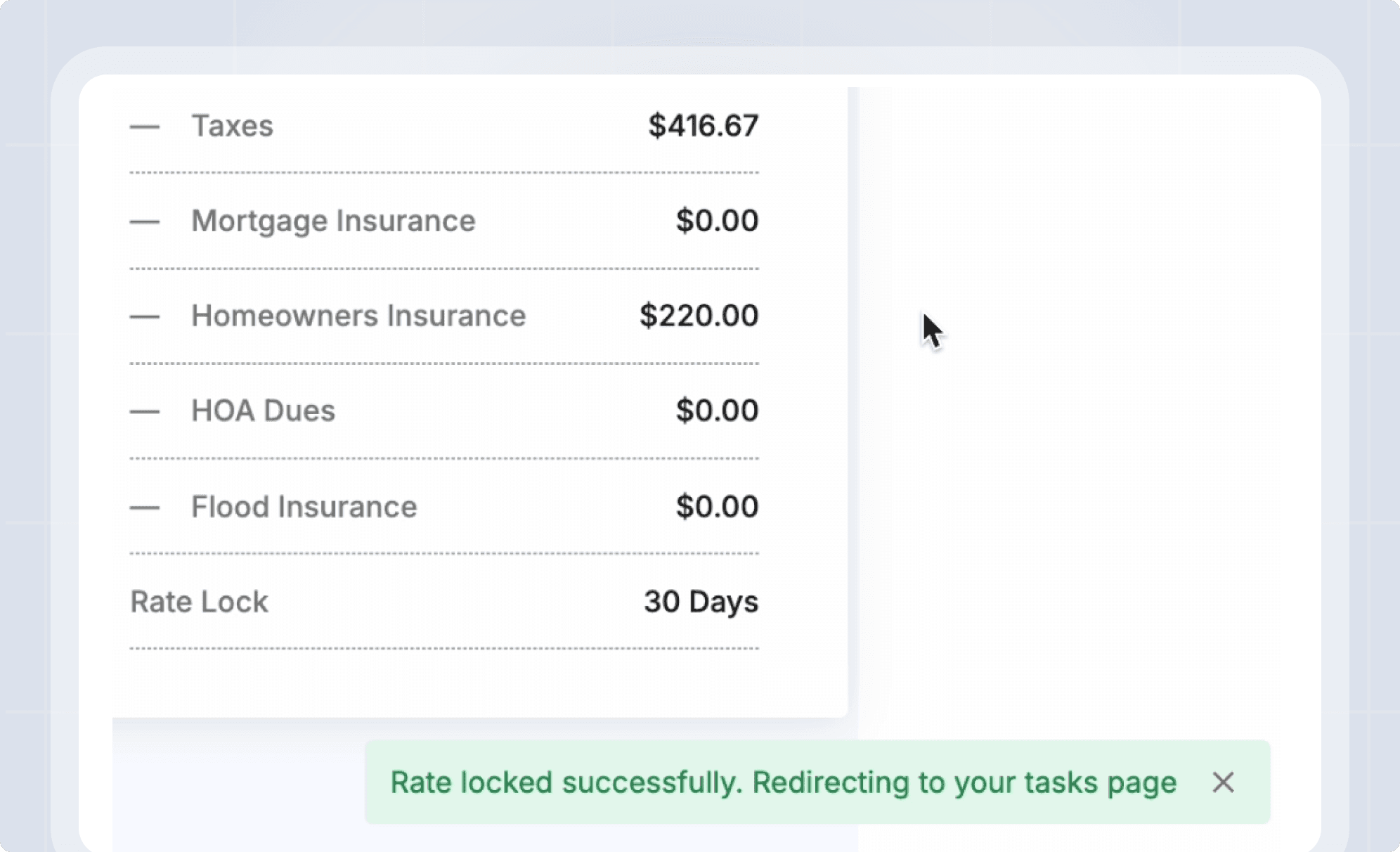Rate lock
